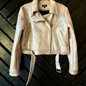 NWOT Shimmer Rose Gold Moto Jacket